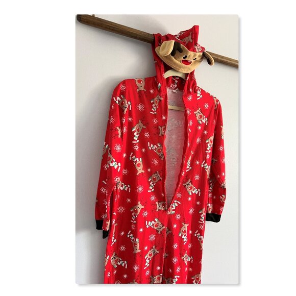 Matching Family Pajamas Reindeer Antler Zipper Onesie RED SZ 11T / KID - Picture 9 of 14